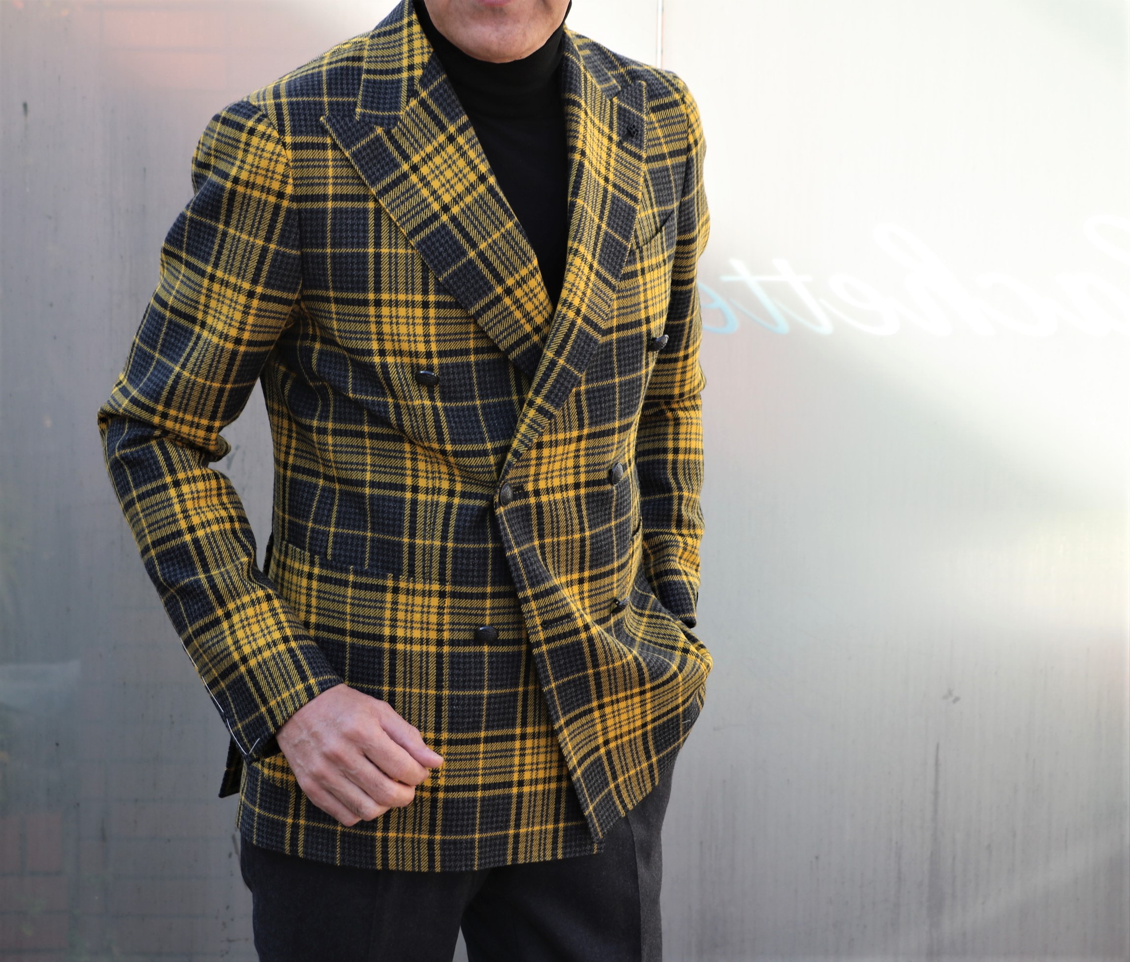 タリアトーレ チェック柄 ダブルブレストジャケット size:48 TAGLIATORE チェック柄 ダブルブレストジャケット サイズ 48